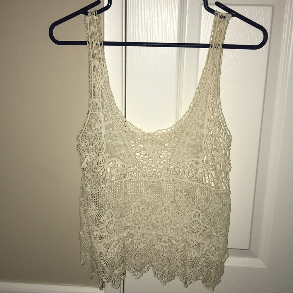 Flowy lace tank top